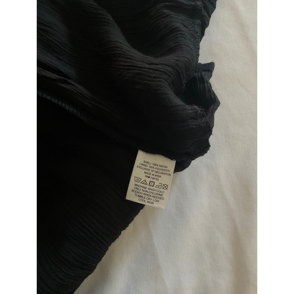 Blush Maternity Dress‎ Medium Black Ruffle Hem Short Sleeve Smocked - Picture 4 of 8